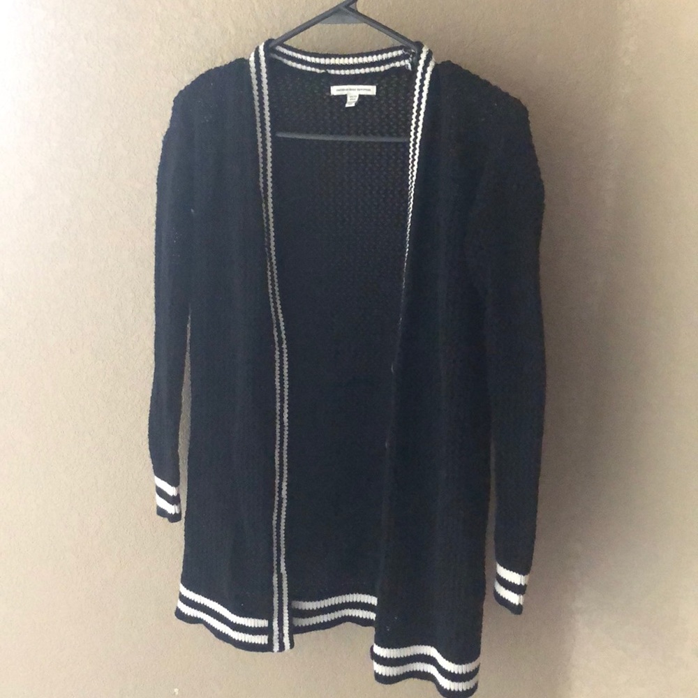 Black Varsity Cardigan